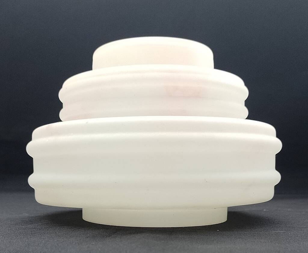 Art Deco Lampshade Glass Marbled Pattern White & Pink Birthday Cake