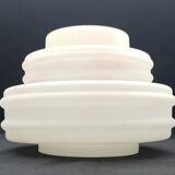 Art Deco Lampshade Glass Marbled Pattern White & Pink Birthday Cake