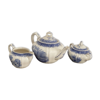 Teapot, milk pot and sugar bowl