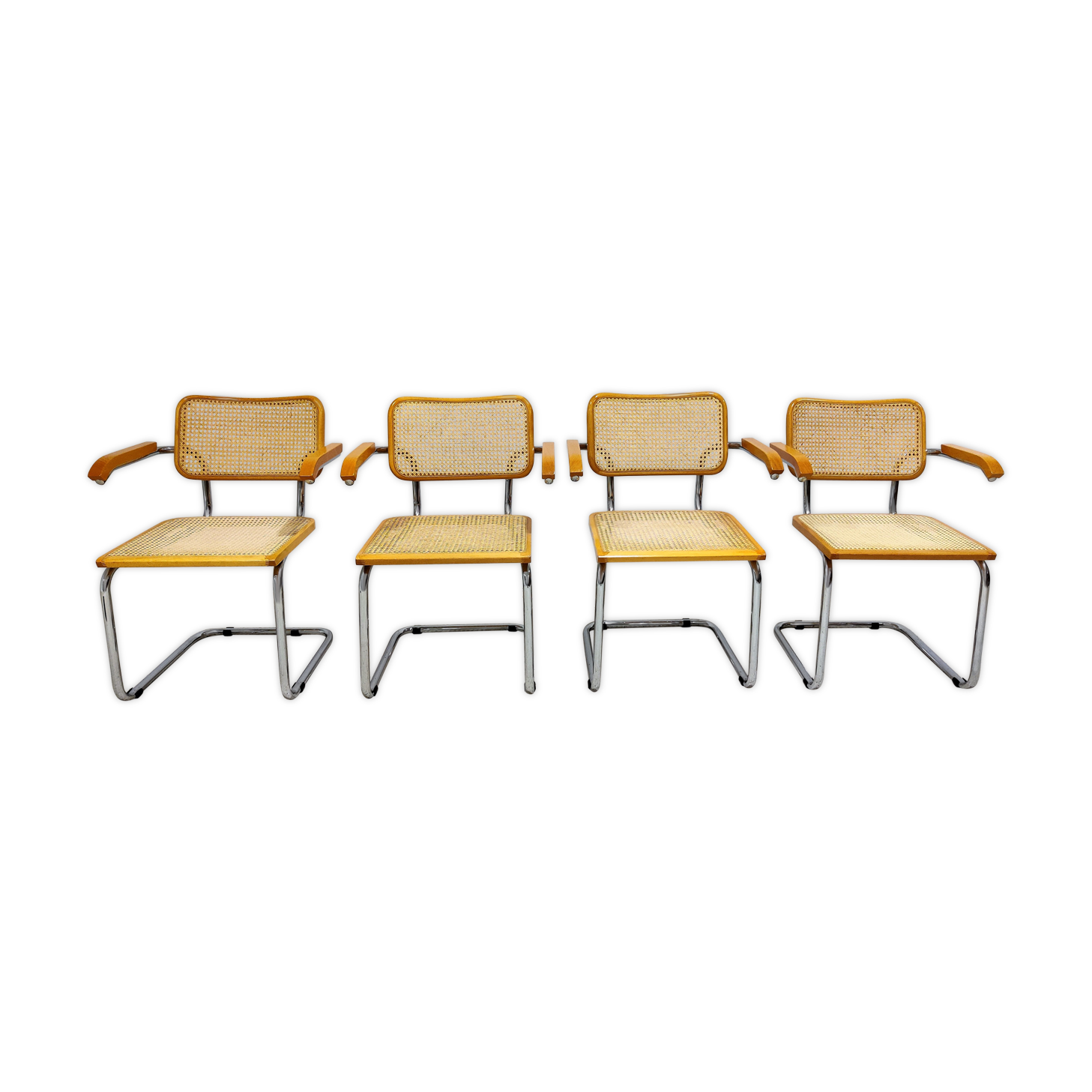Vintage Marcel Breuer Cesca B64 chairs, made in italy, 1970