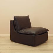 Brown leather armchair, Italian design, 1960s, production: Italy