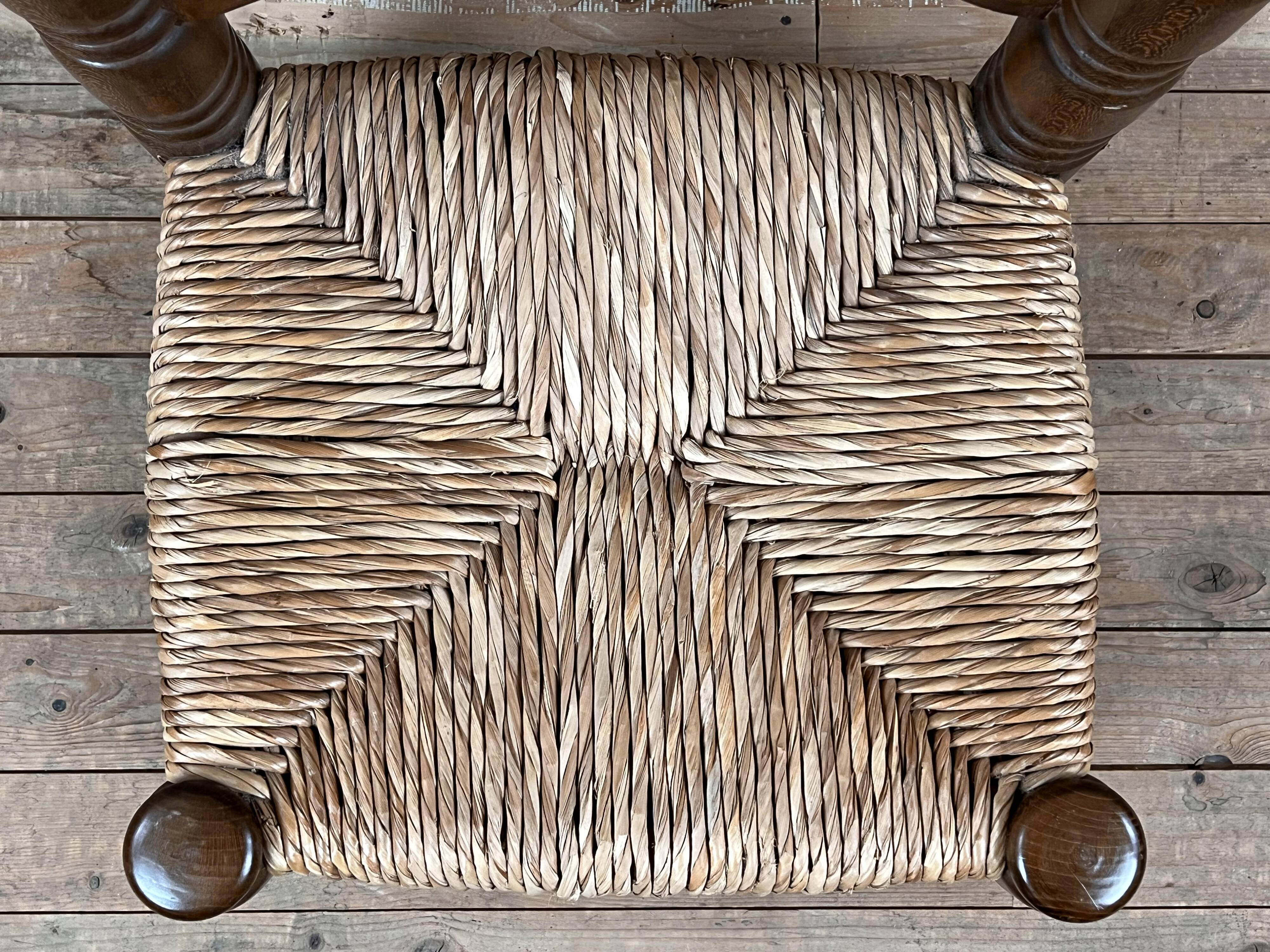 Chair Fireplace Wood & Straw Mountain Chalet Country Cottage No Dudouyt 60's