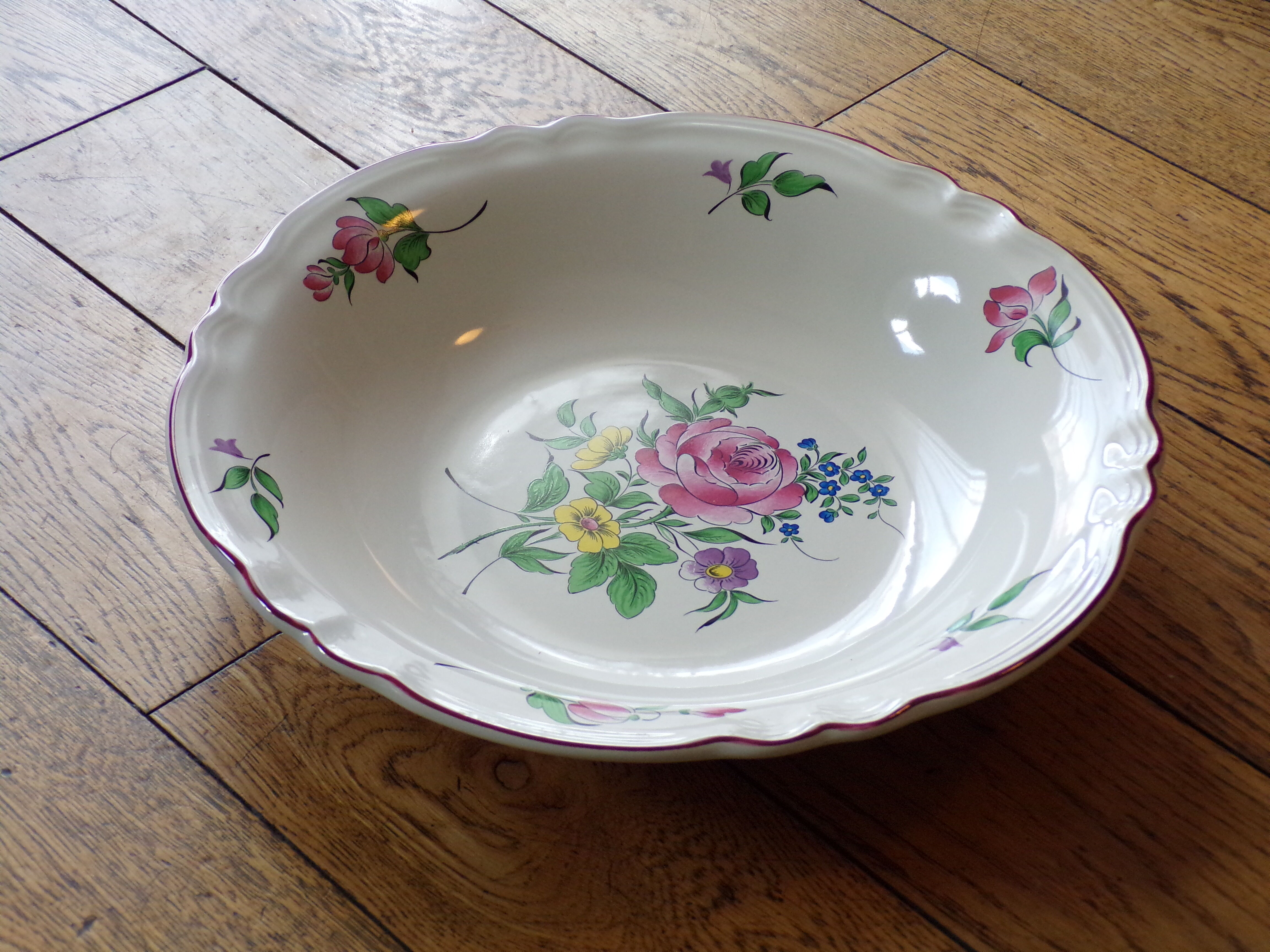 Hollow dish Lunéville KG pink street lamp Ø32cm