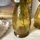 Paire de vases à jacinthe en verre ambré bullé