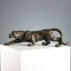Modern bronze sculpture panther Italy 20th century
