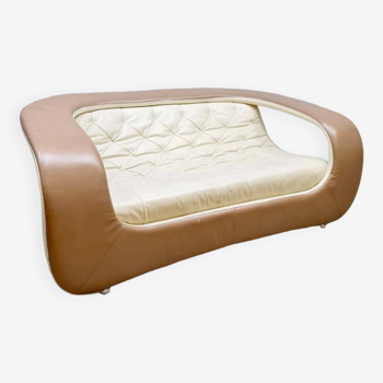 Vintage design leather sofa 'Space Age'