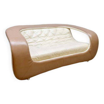 Canapé design vintage en cuir 'Space Age'