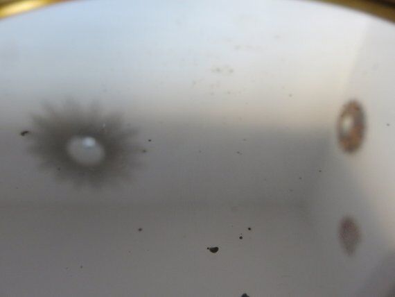 50 60 years gold metal round mirror tray