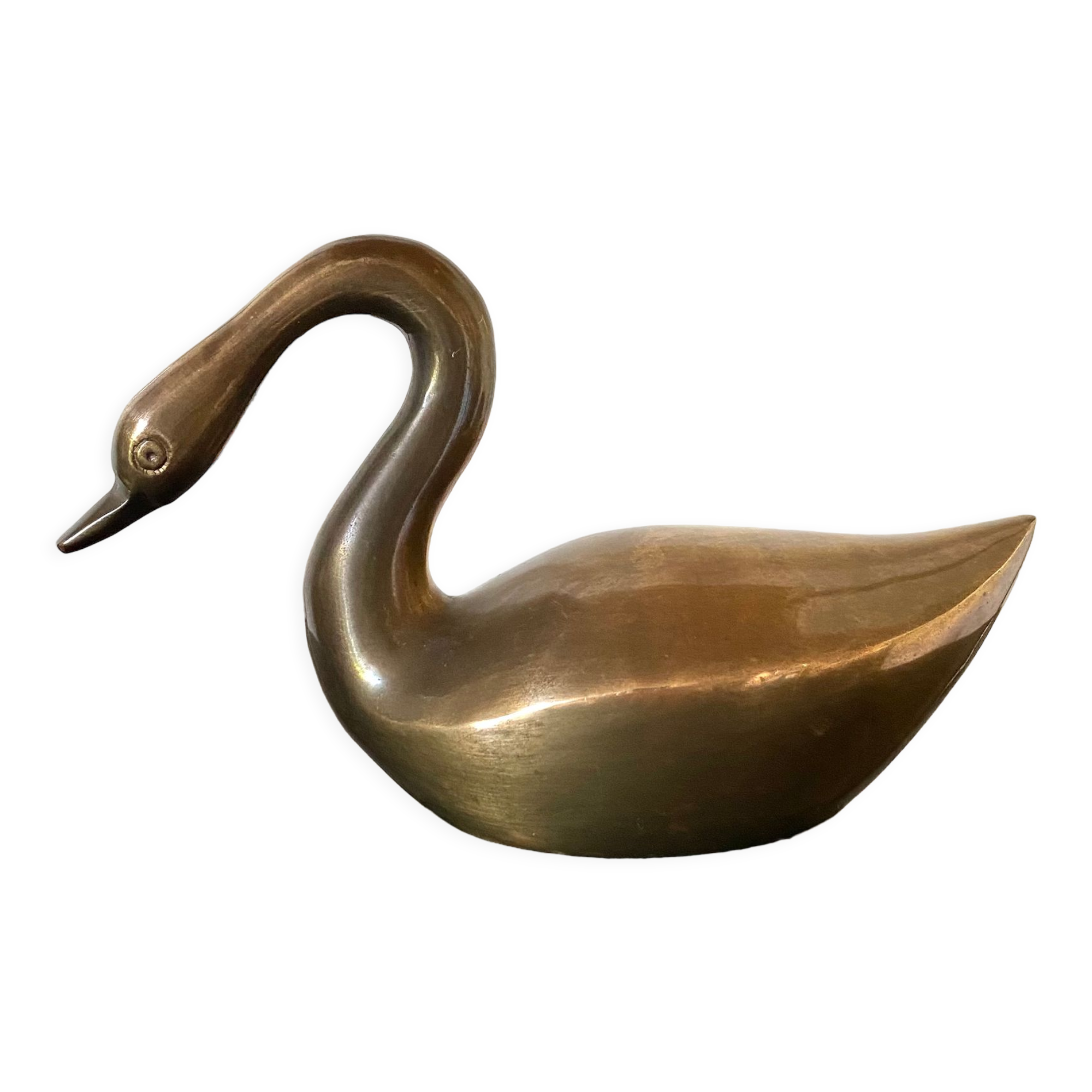 Vintage brass swan