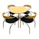 Dining set, mid-century, chrome tube frame, 1980s