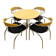 Dining set, mid-century, chrome tube frame, 1980s