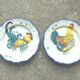 Flat plate the hen et coq earthenware Luneville series