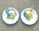 Flat plate from the hen and rooster earthenware Luneville series.