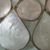 Vintage mother-of-pearl and brass pendant lamp