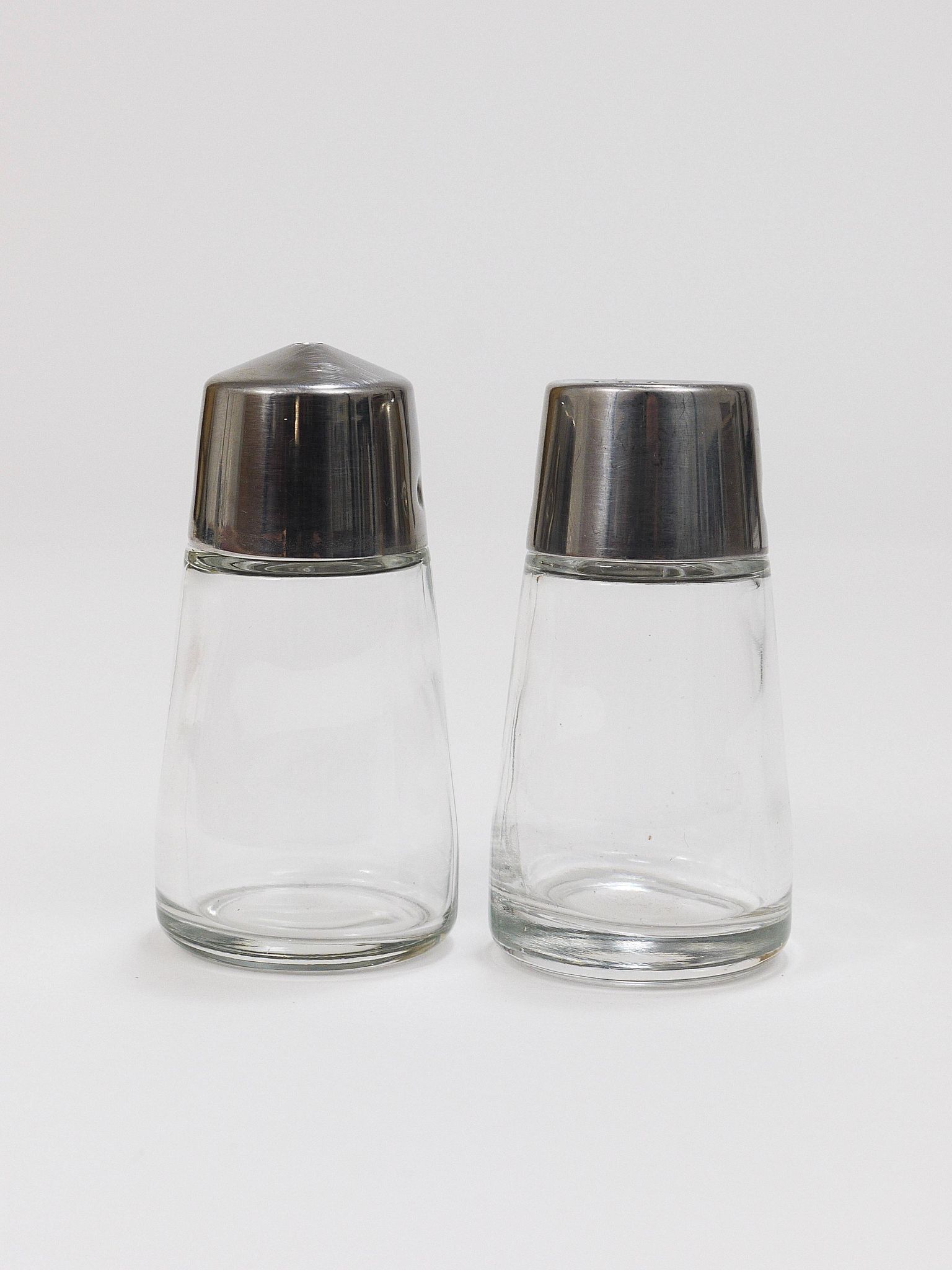 Set of condiments Marianne Denzel salt and pepper, Berndorf, Austria, 1960s