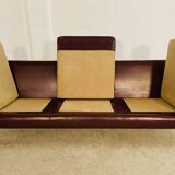 Mid-century modern Arne Norell Swedish burgundy leather sofa – 1960s
