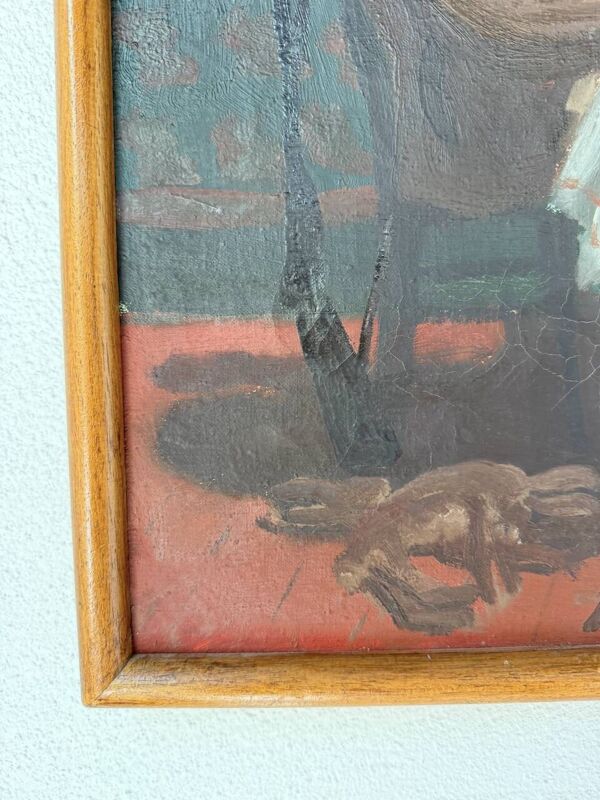 Toile peinture à l’huile A.Simard 1945