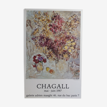 Affiche d'exposition Chagall, Galerie Adrien Maeght, 1987