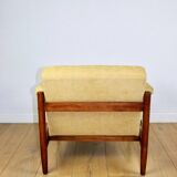 Classic PRL vintage loft armchair 70s yellow cream gold