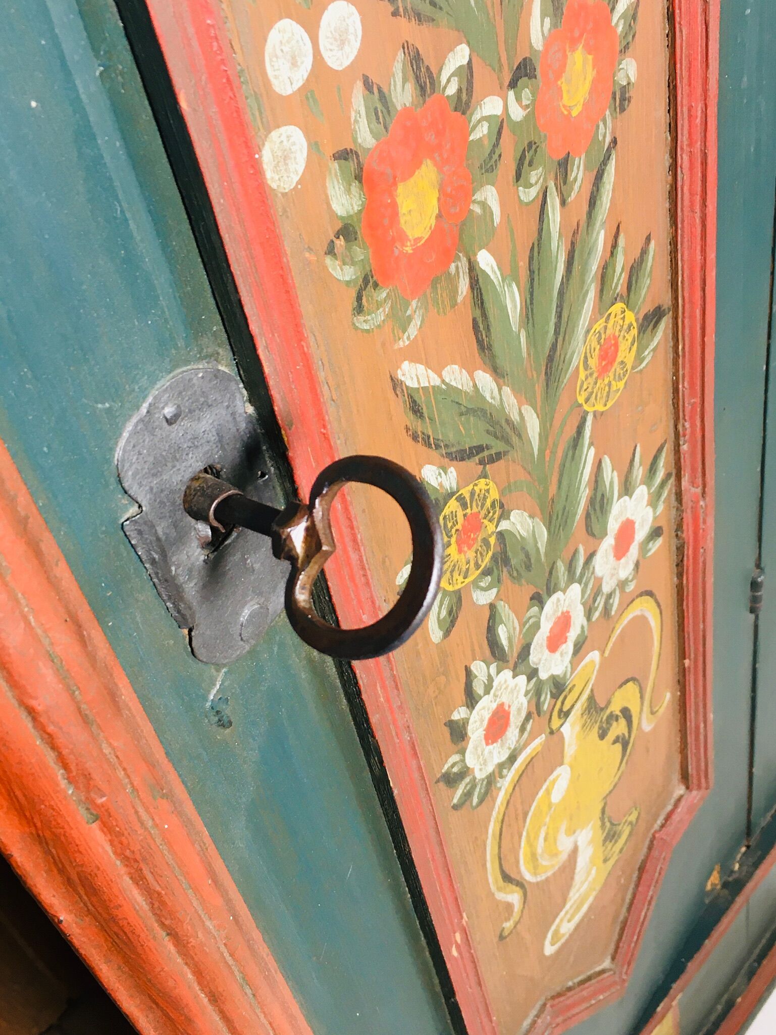 Painted Bavarian wardrobe, Germany 19th's
