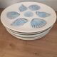 6 ceramic oyster and shell plates