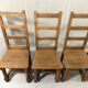 Rustic antique oak high back dining chairs 1900’s