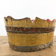 Antique cocked painted wooden bucket wash tub German Folk art