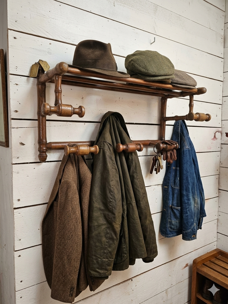 Napoleon III style bamboo wood coat rack