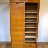 Double curtain filing cabinet