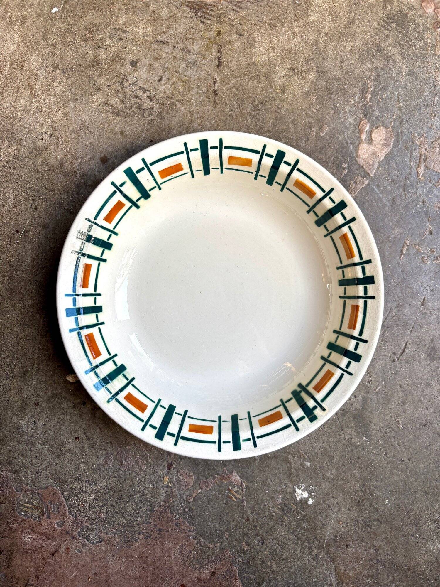 Badonviller round and hollow dish in glazed earthenware, "Quiberon" service