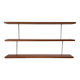 Three-tier bookshelf in teak veneer and metal, France 60s
