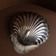 Silver-plated metal shell-shaped saladier from Italy, 1960s, vintage fruit and jewellery bowl