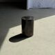 Small black petrified wood side table with beige stripes H28 D18 - 3347