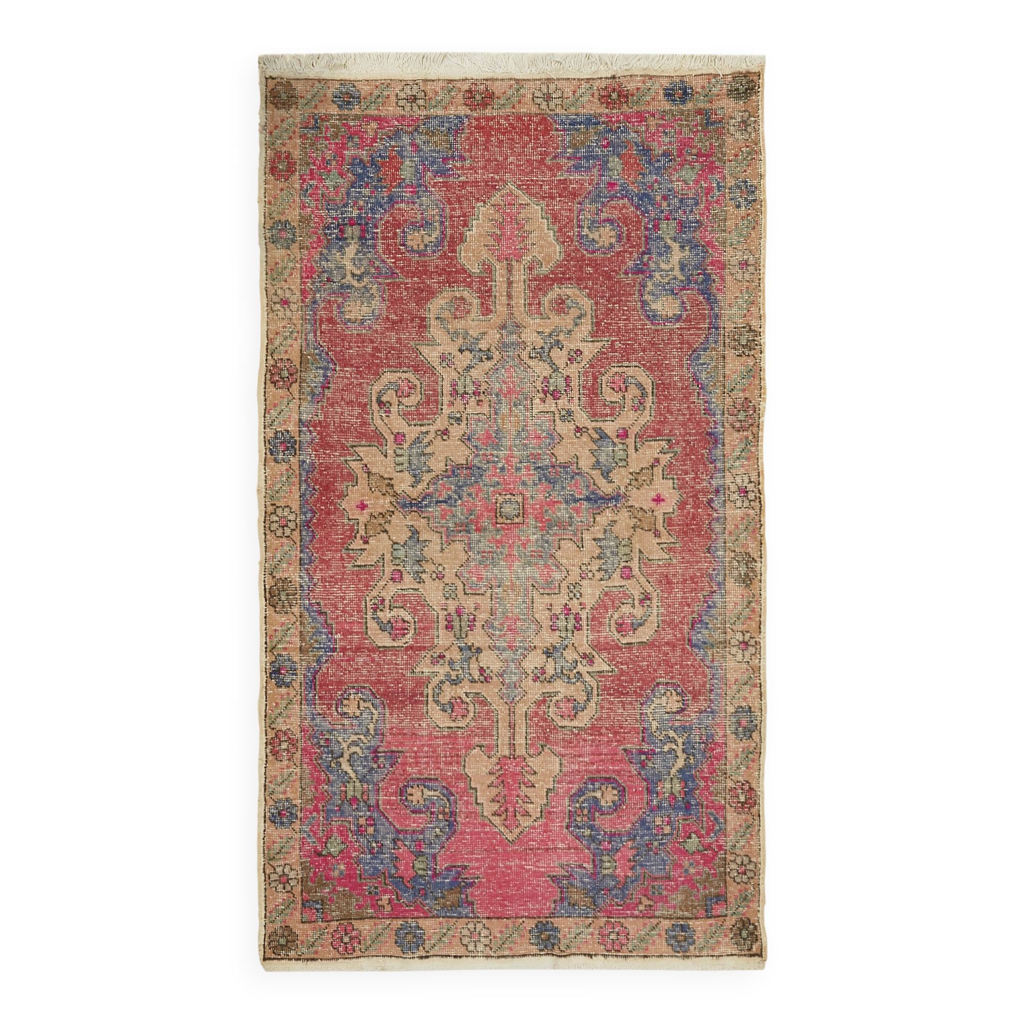 Tapis vintage anatolien turc 140 cm x 236 cm
