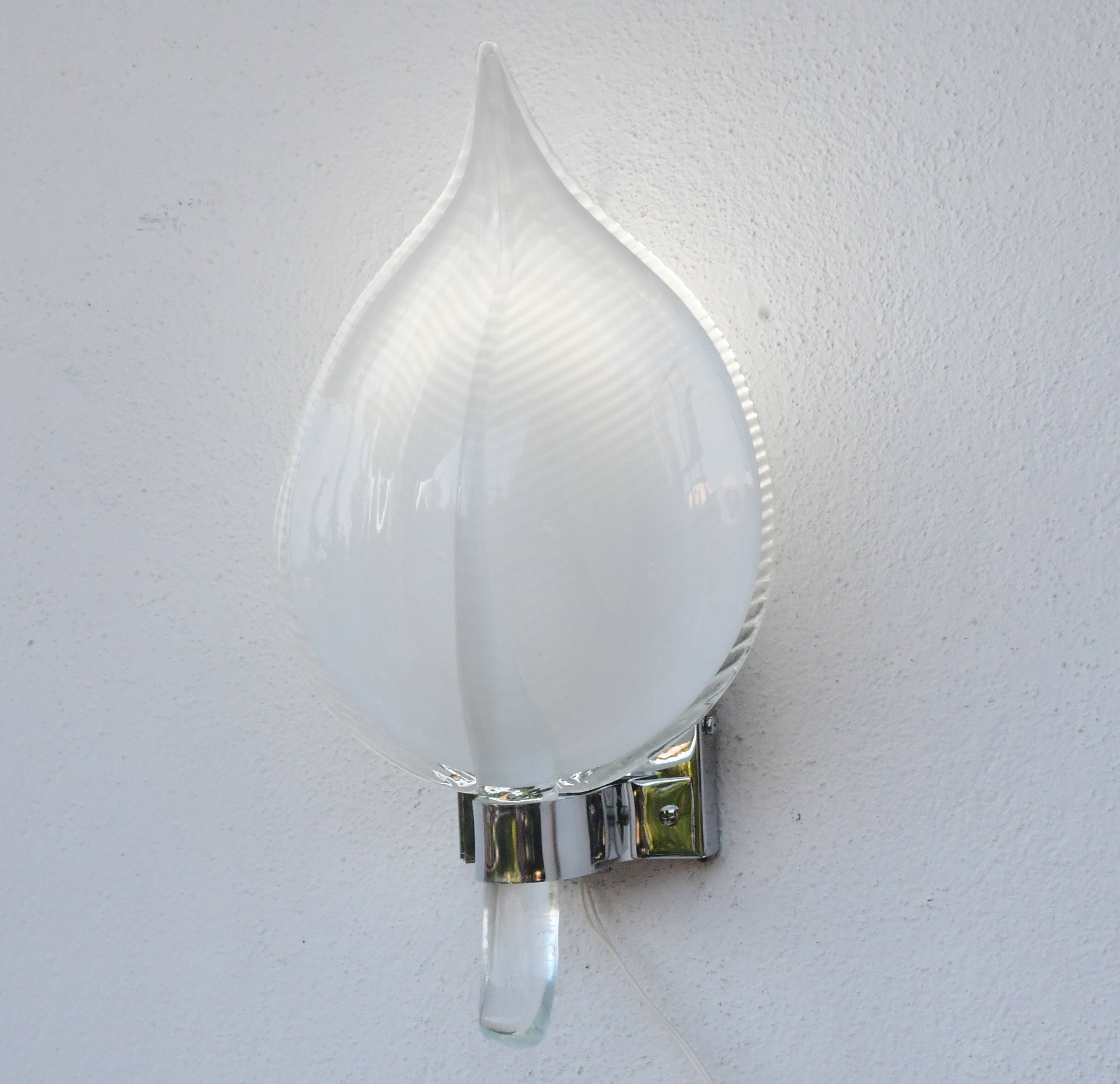 Set of 2 Murano wall lights by Franco Luce, 1970s