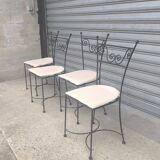 Set of four wrought iron chairs 1960