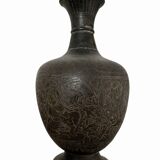 Metal vase engraved from India, late 19th – mid 20th century.