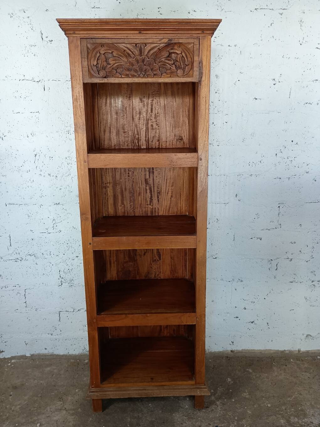 Exotic wood shelving unit from the 90s
