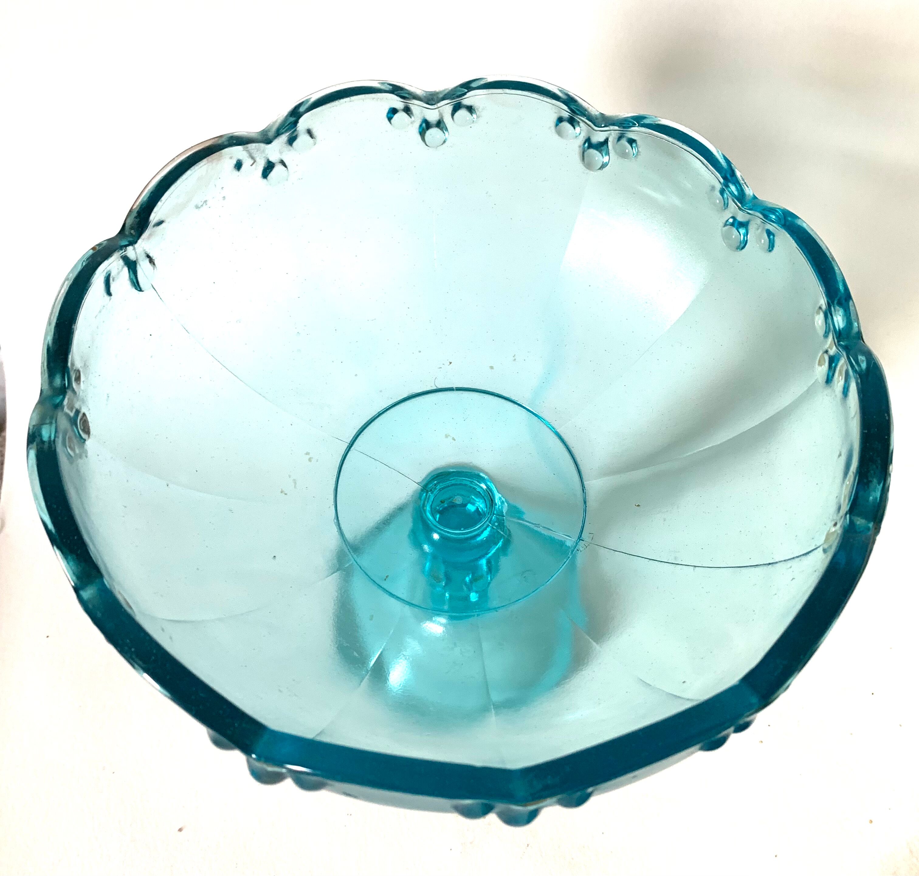 Large blue glass cup