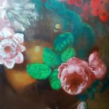 Oil painting on canvas vase with flowers 1970 signed Armandoi of flowers
