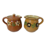 2 anciens pots alsaciens pichets en terre cuite vernissée