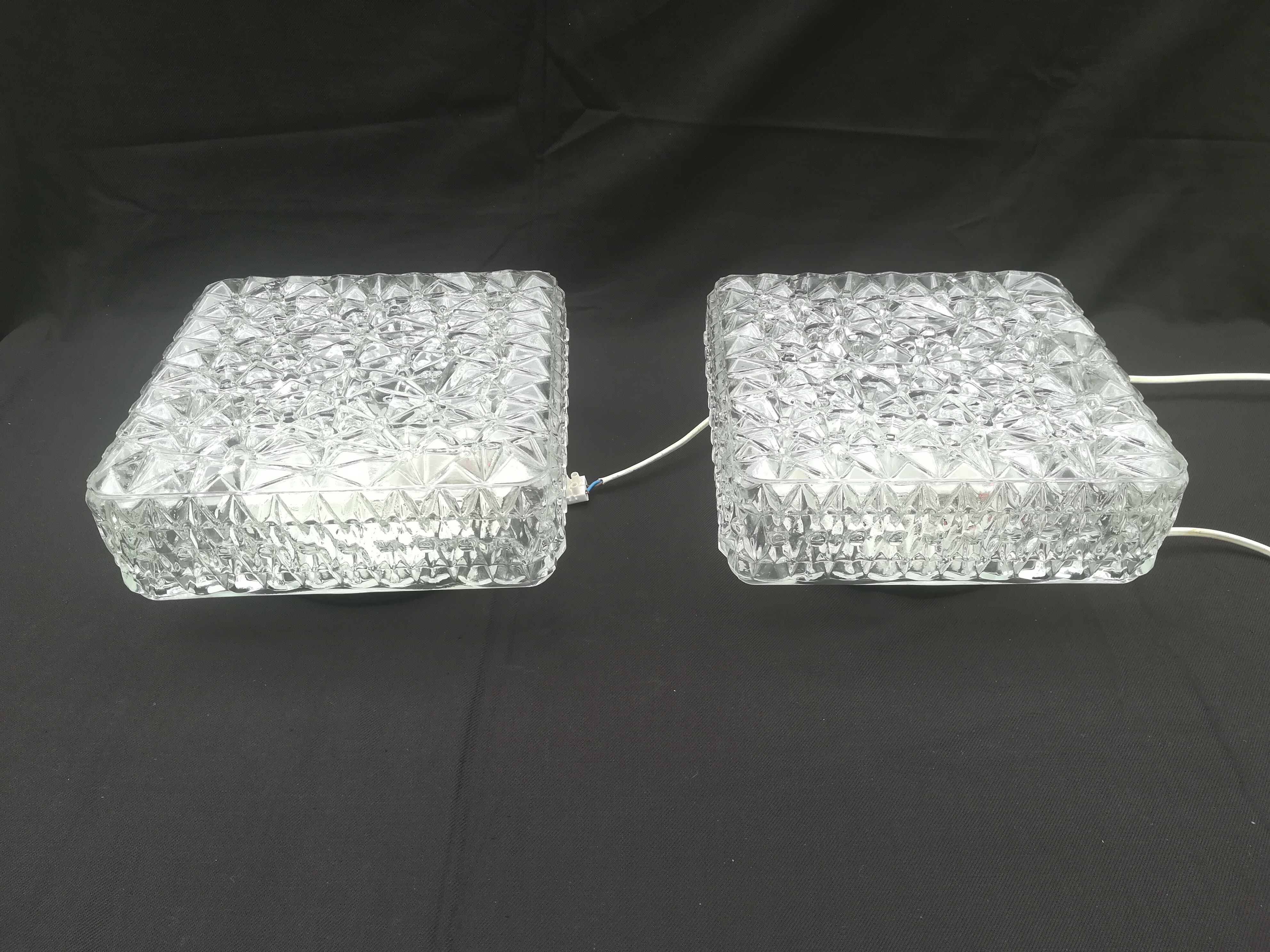 Pair of square ceiling lights