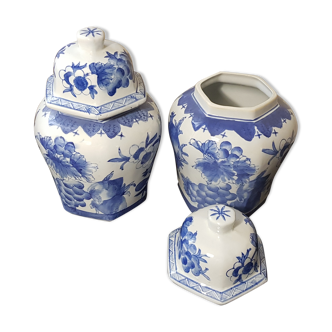 2 Chinese lidded jars