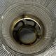 Suspension in holophane striated glass and brass support - art-deco period