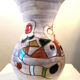 Strangulation vase with polychrome abstract decoration 60s