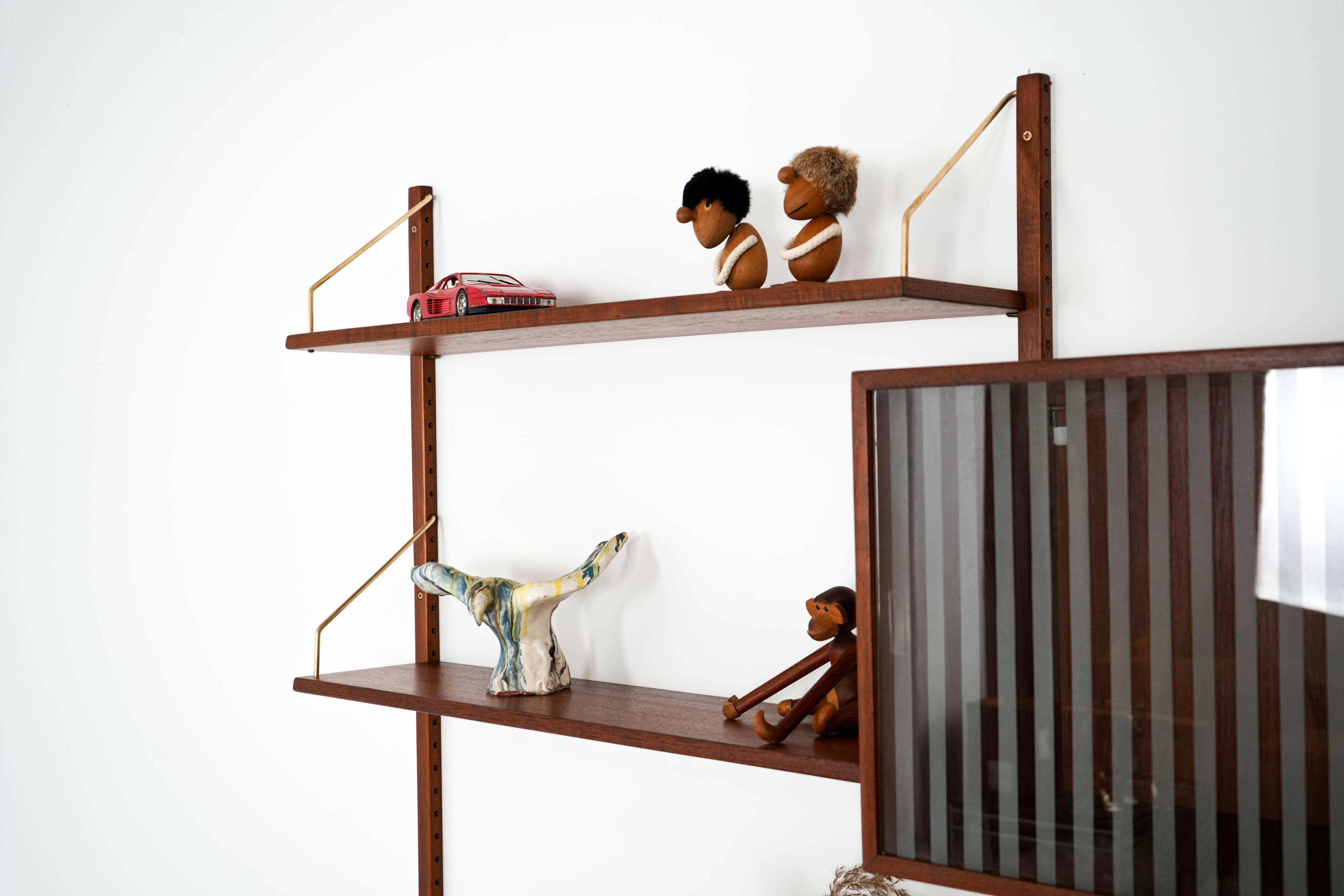 Teak modular shelving unit, Danish design, 1960s, manufactured by Hansen &