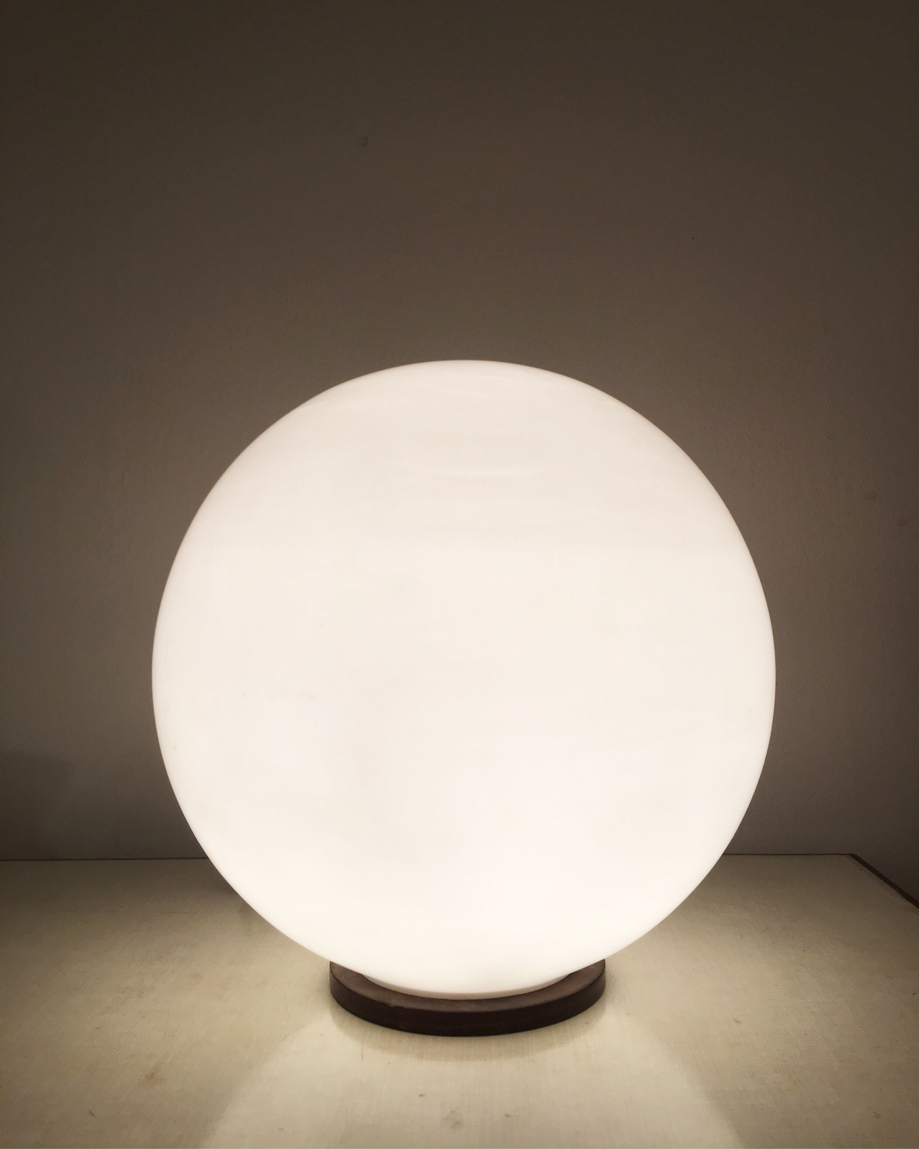 White Moon glass table lamp, 1960s