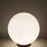 Lampe de table Lune en verre blanc, années 1960