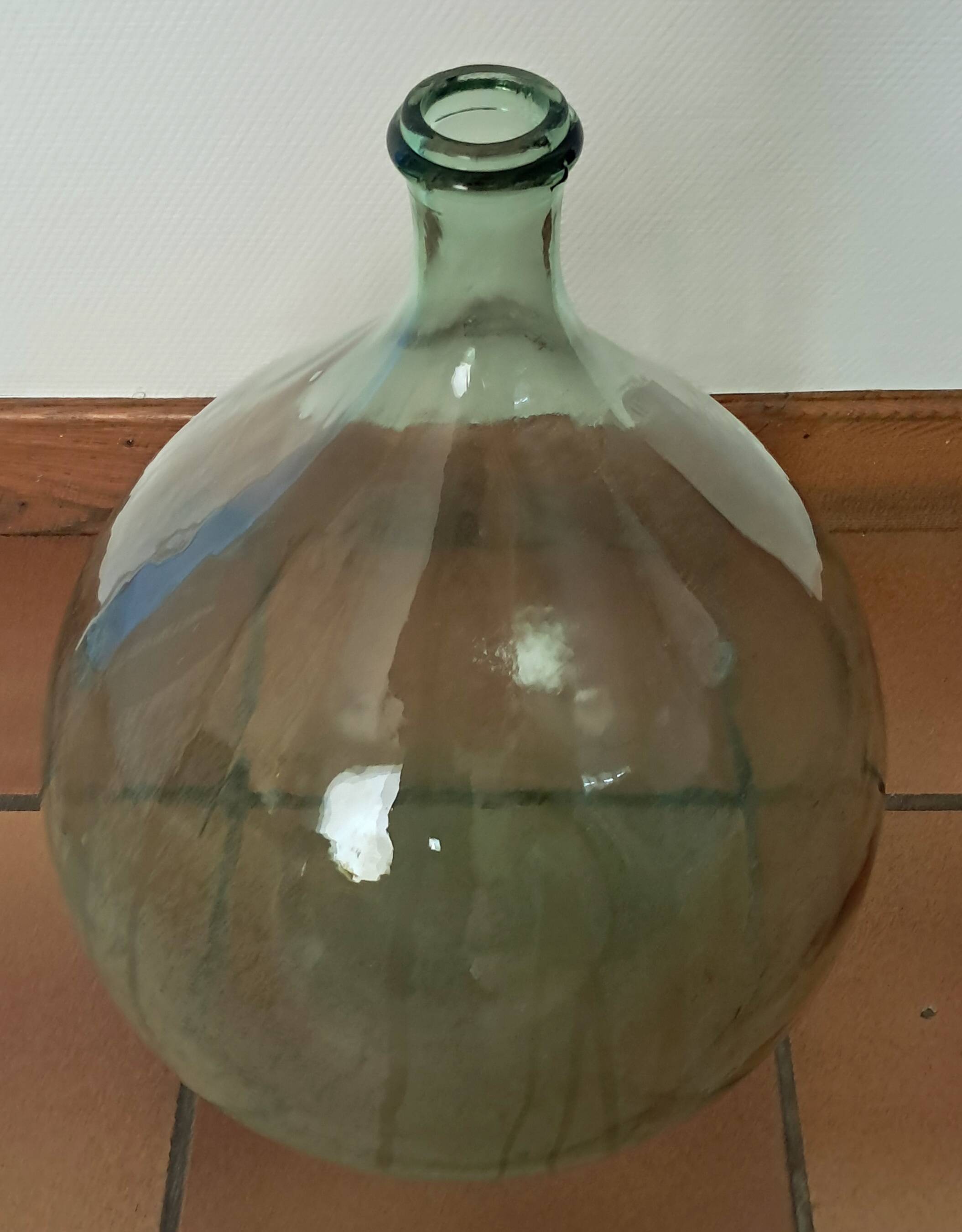 Clear glass demijohn