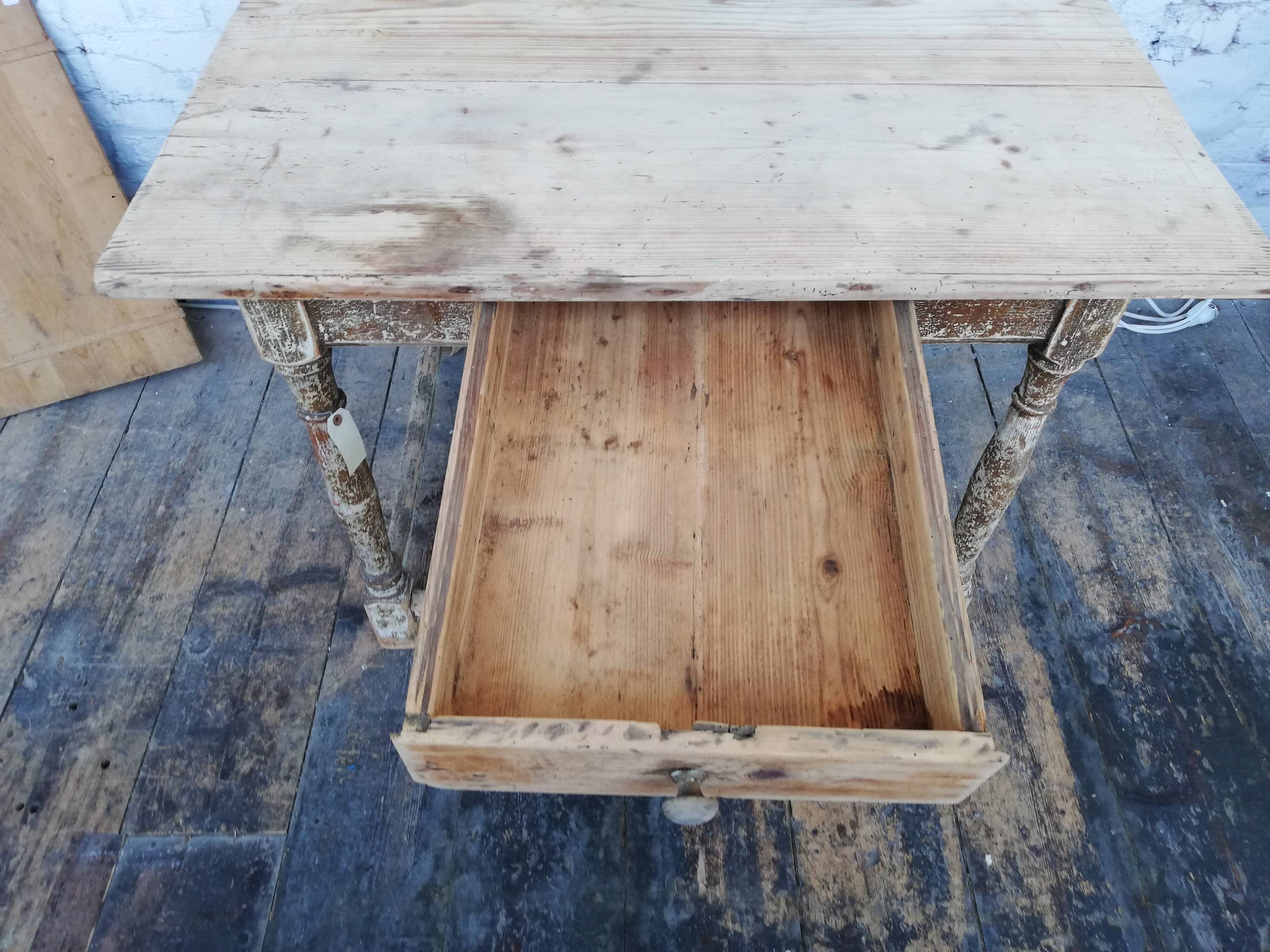 Square farmhouse table, vintage